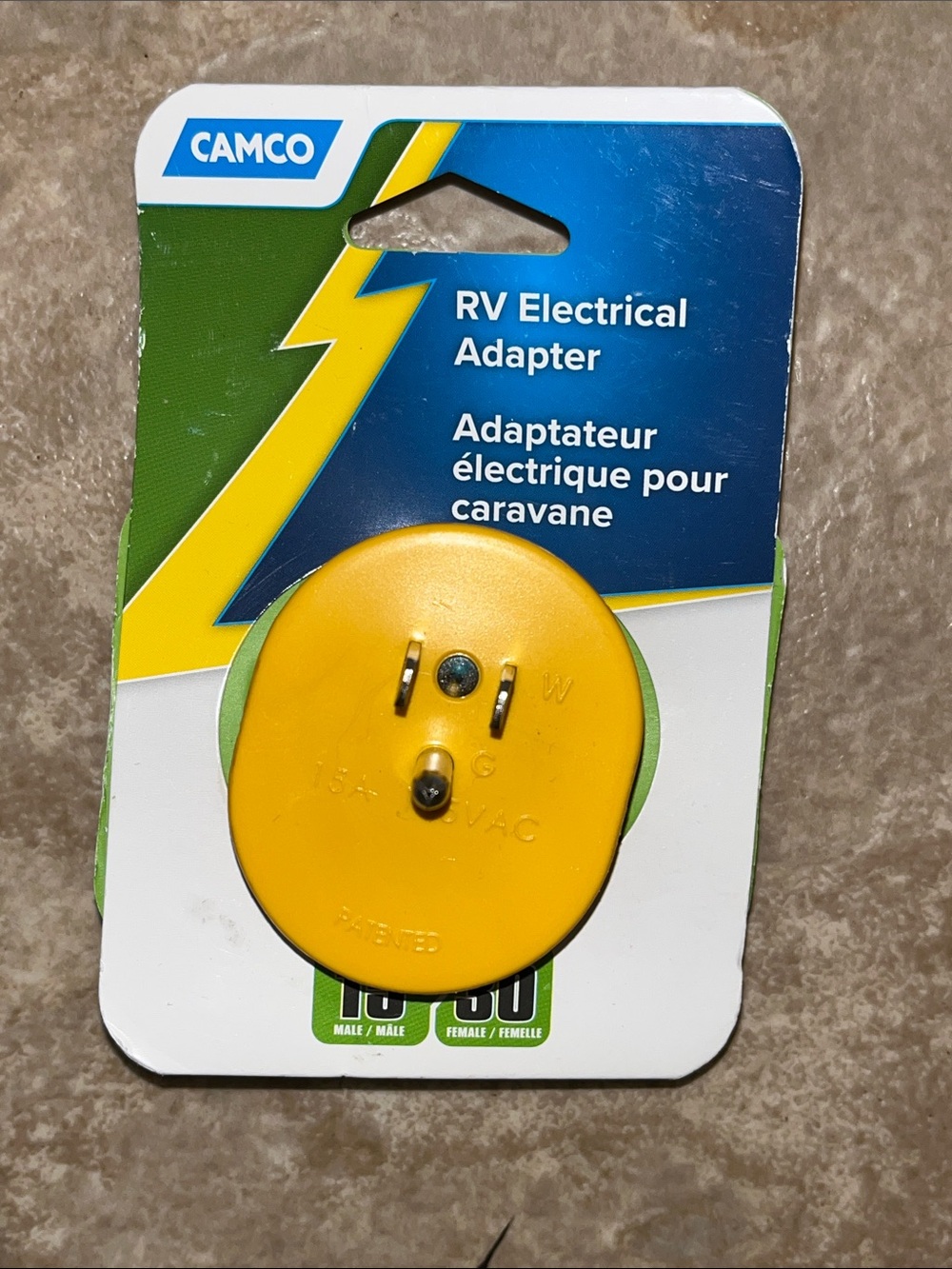 NWT Camco Yellow RV 30A Electrical Adapter